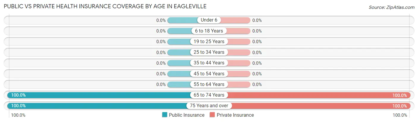 Public vs Private Health Insurance Coverage by Age in Eagleville
