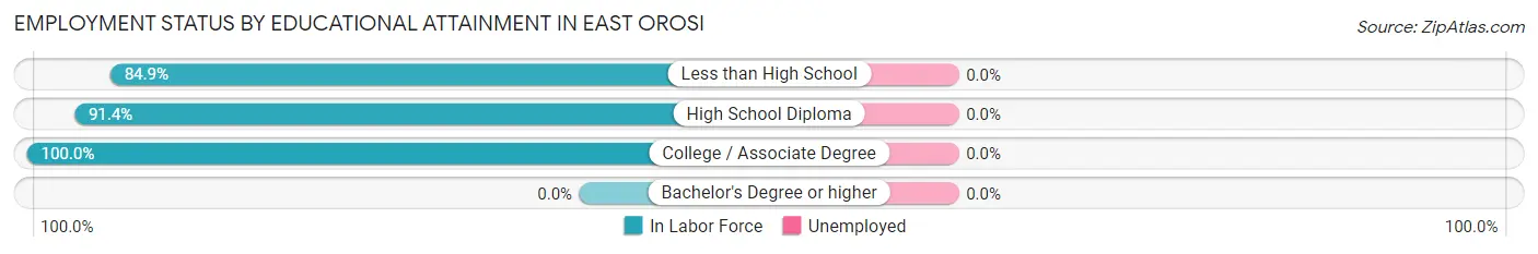 Employment Status by Educational Attainment in East Orosi