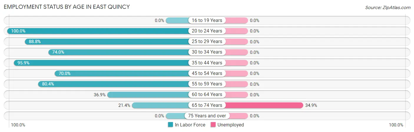 Employment Status by Age in East Quincy