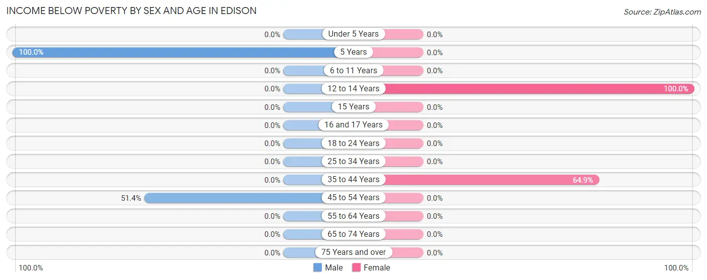 Income Below Poverty by Sex and Age in Edison