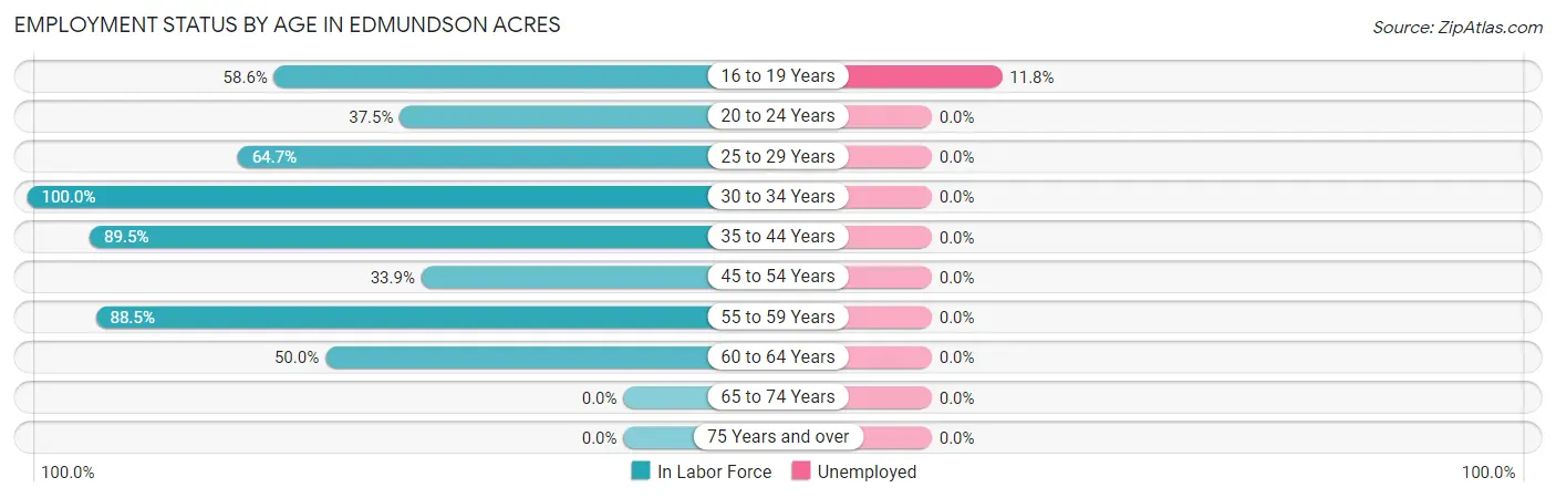 Employment Status by Age in Edmundson Acres