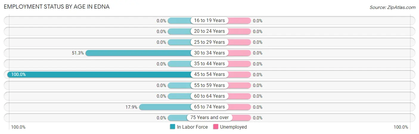 Employment Status by Age in Edna