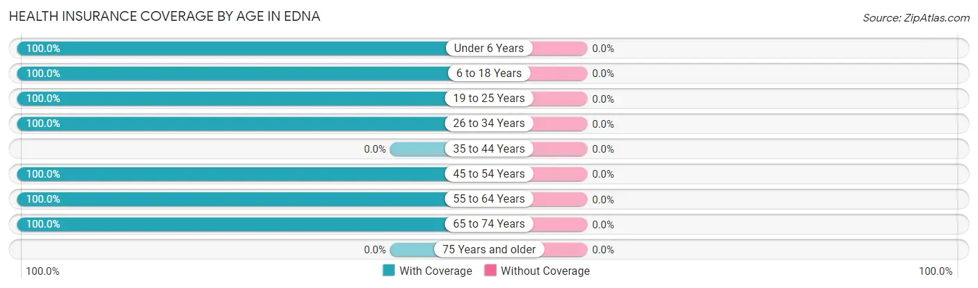 Health Insurance Coverage by Age in Edna