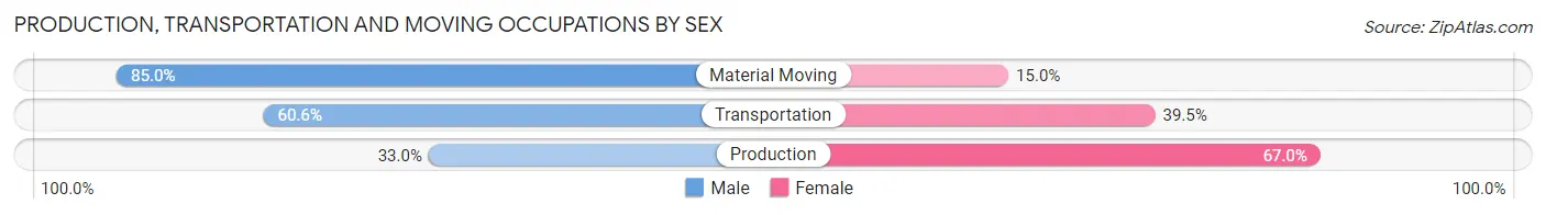 Production, Transportation and Moving Occupations by Sex in El Rio