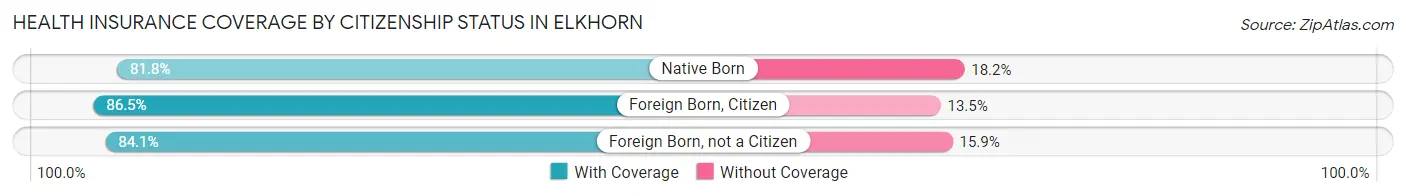 Health Insurance Coverage by Citizenship Status in Elkhorn