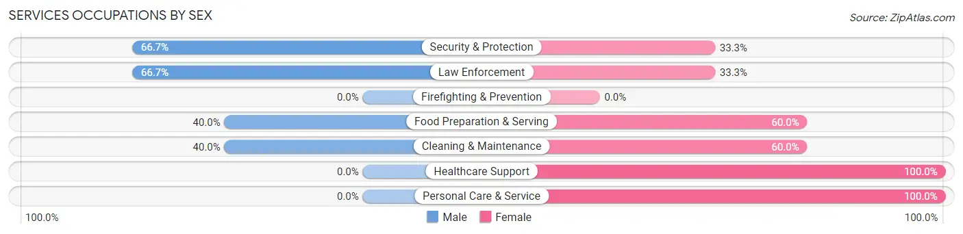 Services Occupations by Sex in Ferndale