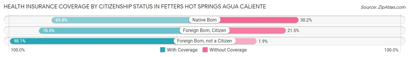 Health Insurance Coverage by Citizenship Status in Fetters Hot Springs Agua Caliente