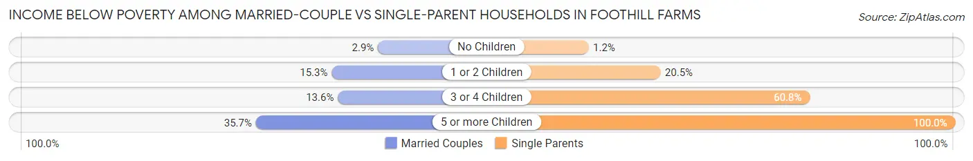 Income Below Poverty Among Married-Couple vs Single-Parent Households in Foothill Farms