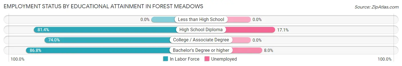Employment Status by Educational Attainment in Forest Meadows