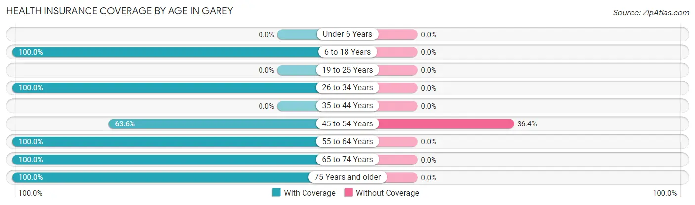 Health Insurance Coverage by Age in Garey