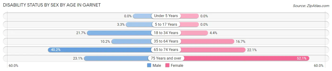 Disability Status by Sex by Age in Garnet