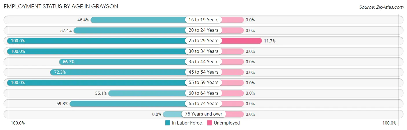 Employment Status by Age in Grayson