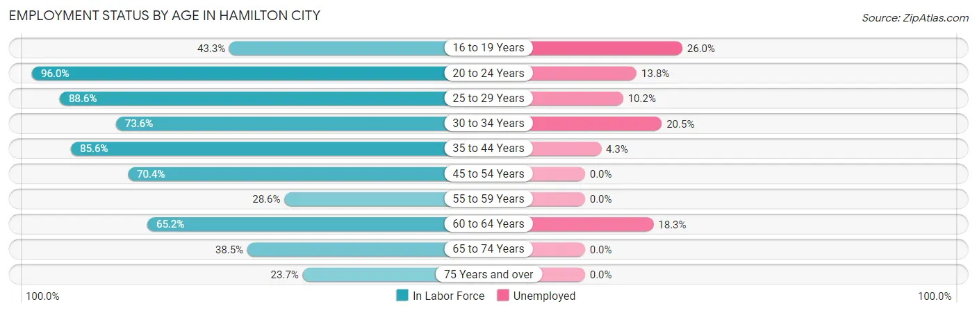 Employment Status by Age in Hamilton City
