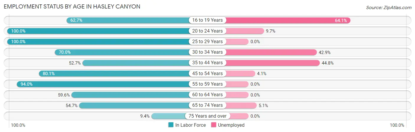 Employment Status by Age in Hasley Canyon