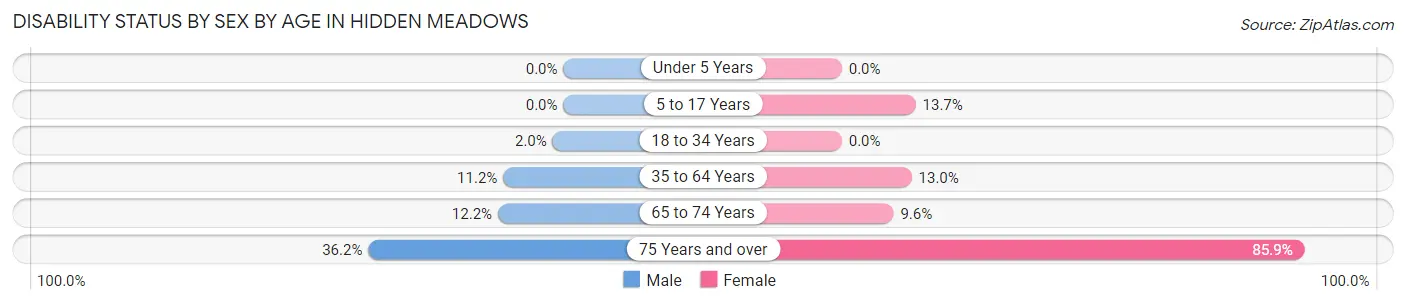Disability Status by Sex by Age in Hidden Meadows