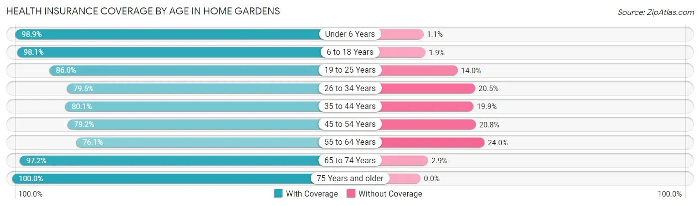 Health Insurance Coverage by Age in Home Gardens