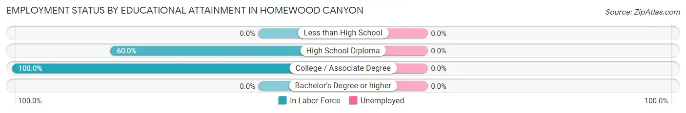 Employment Status by Educational Attainment in Homewood Canyon