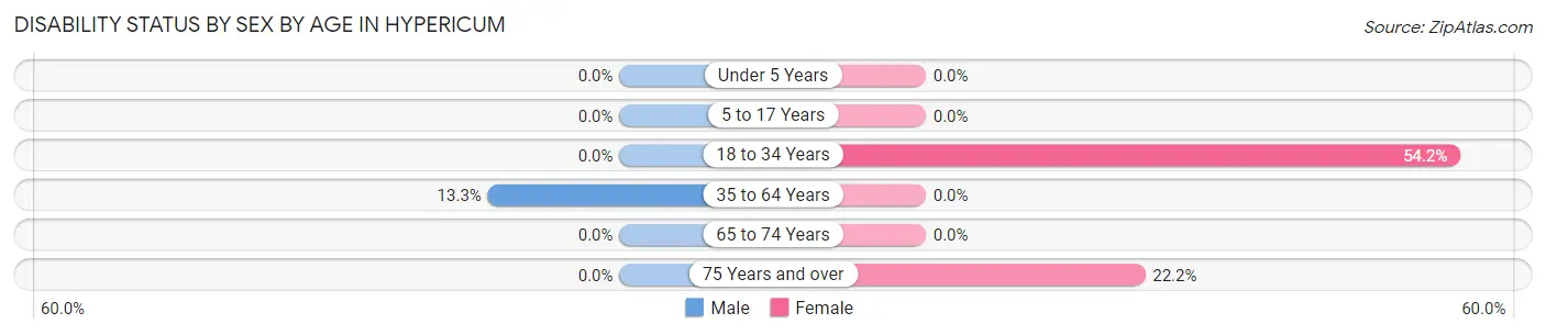 Disability Status by Sex by Age in Hypericum