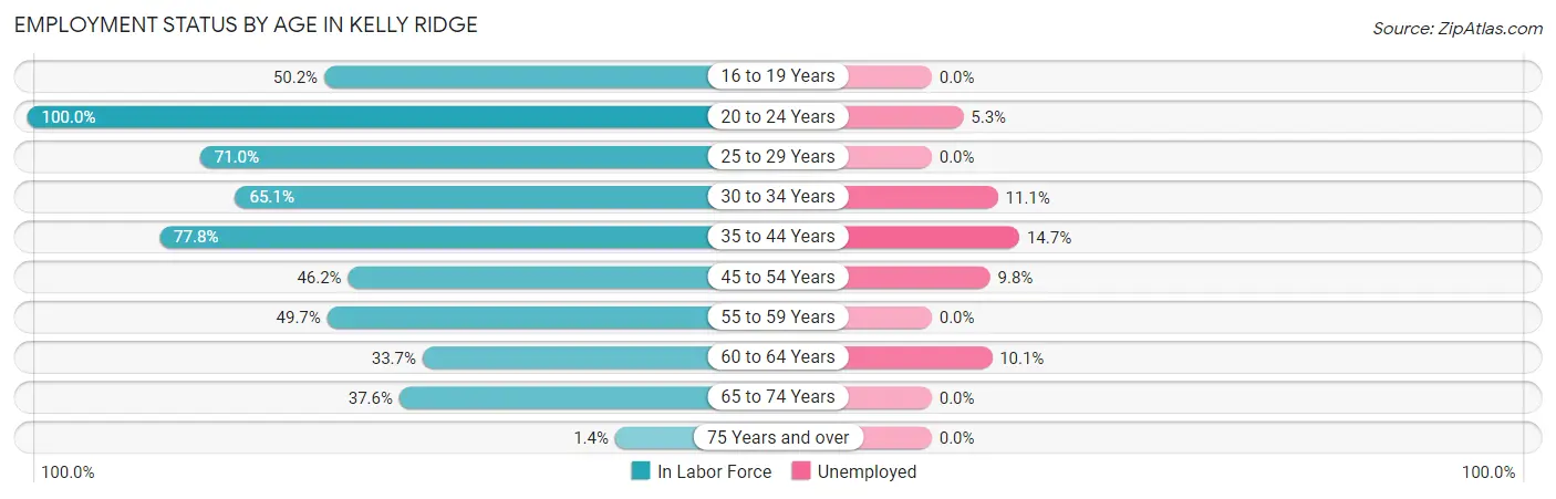 Employment Status by Age in Kelly Ridge