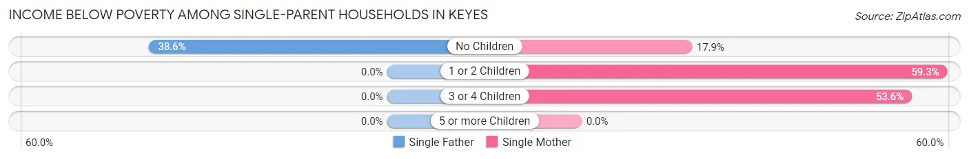 Income Below Poverty Among Single-Parent Households in Keyes