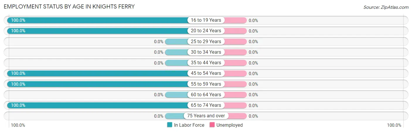 Employment Status by Age in Knights Ferry