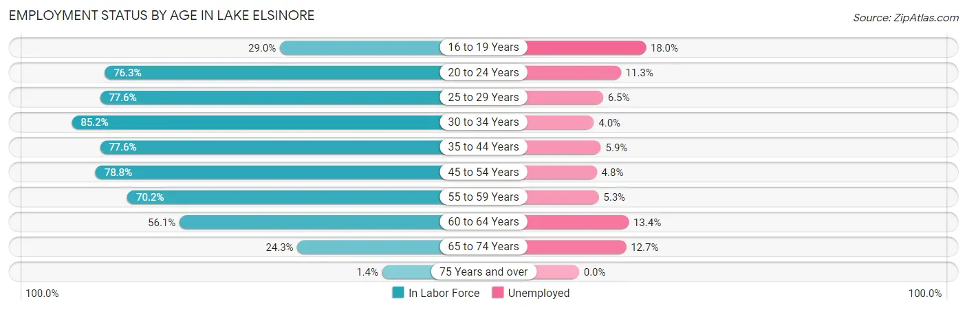 Employment Status by Age in Lake Elsinore