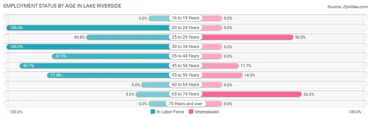 Employment Status by Age in Lake Riverside