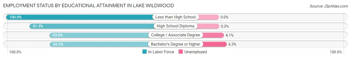 Employment Status by Educational Attainment in Lake Wildwood