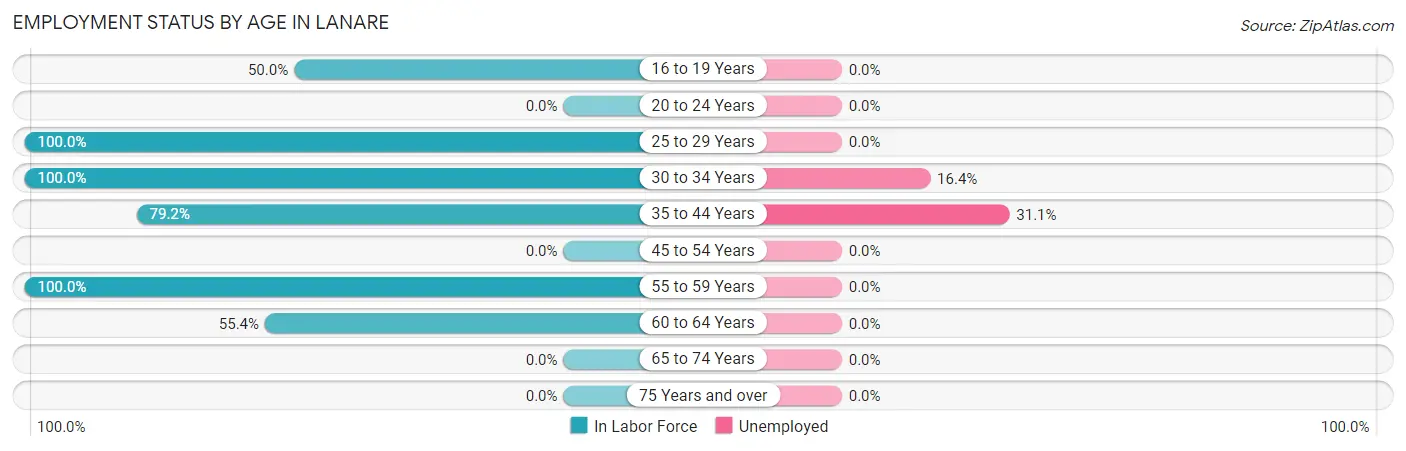 Employment Status by Age in Lanare
