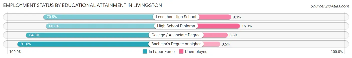 Employment Status by Educational Attainment in Livingston