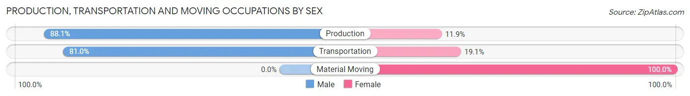 Production, Transportation and Moving Occupations by Sex in Loma Rica