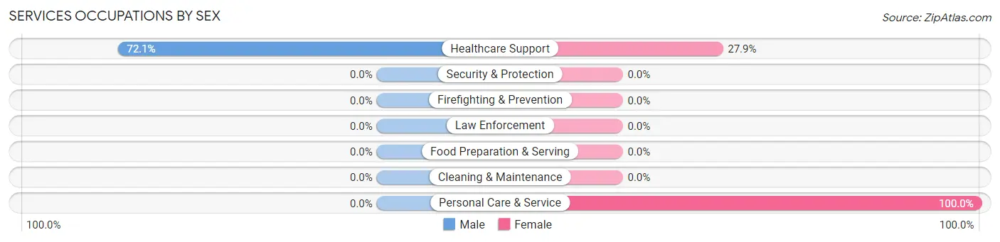 Services Occupations by Sex in Lompico
