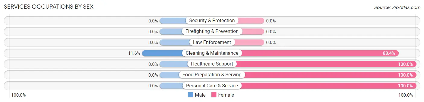 Services Occupations by Sex in London