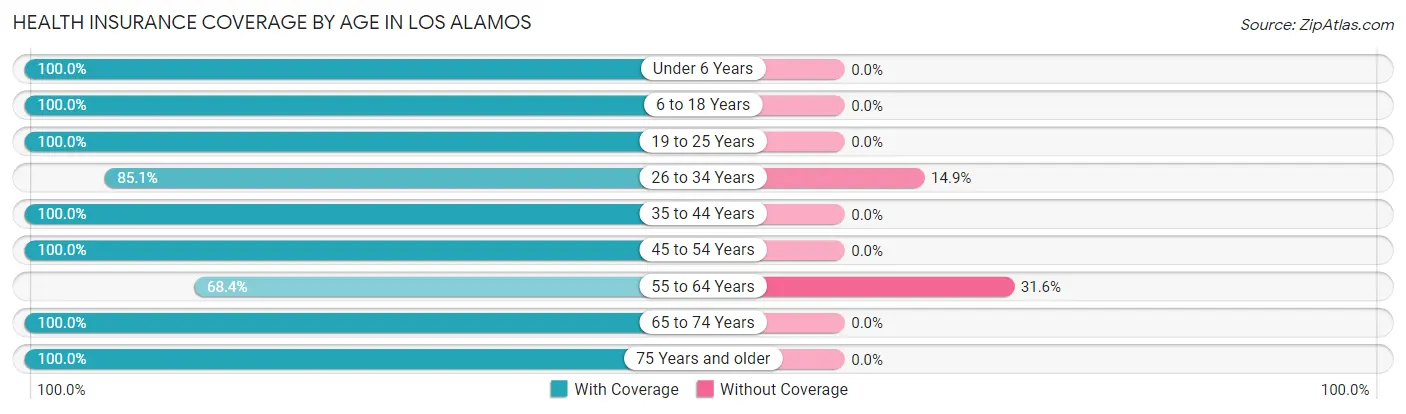 Health Insurance Coverage by Age in Los Alamos