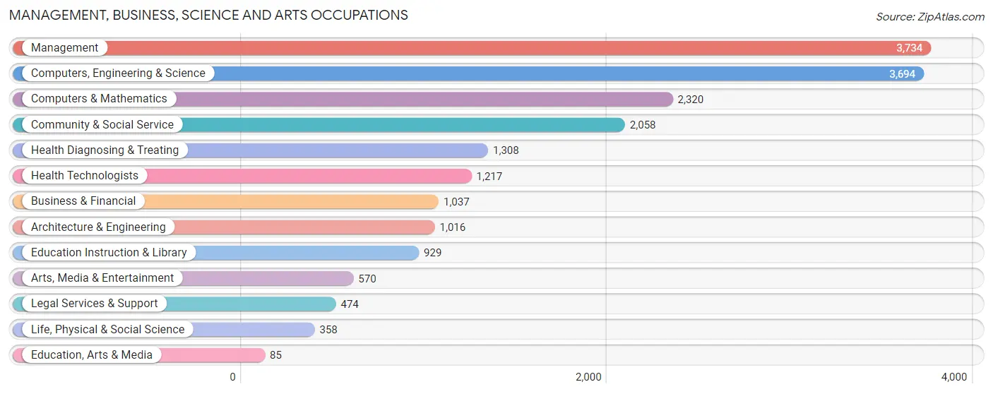 Management, Business, Science and Arts Occupations in Los Altos