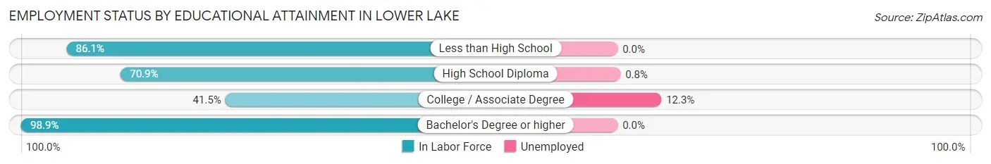 Employment Status by Educational Attainment in Lower Lake