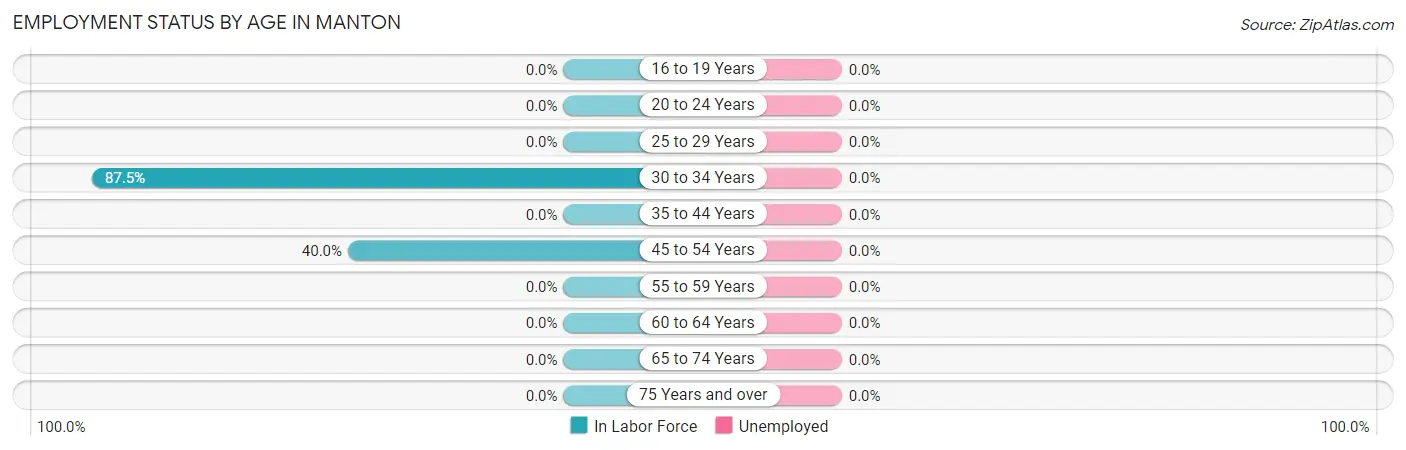 Employment Status by Age in Manton