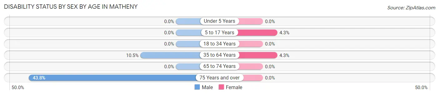 Disability Status by Sex by Age in Matheny