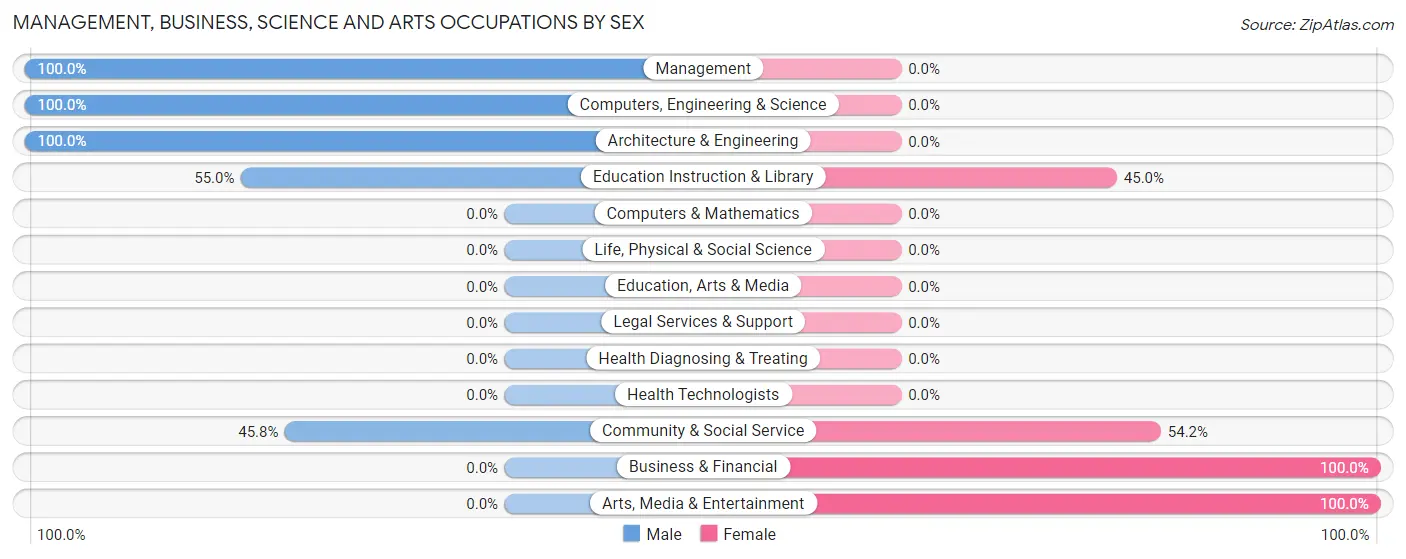 Management, Business, Science and Arts Occupations by Sex in Matheny