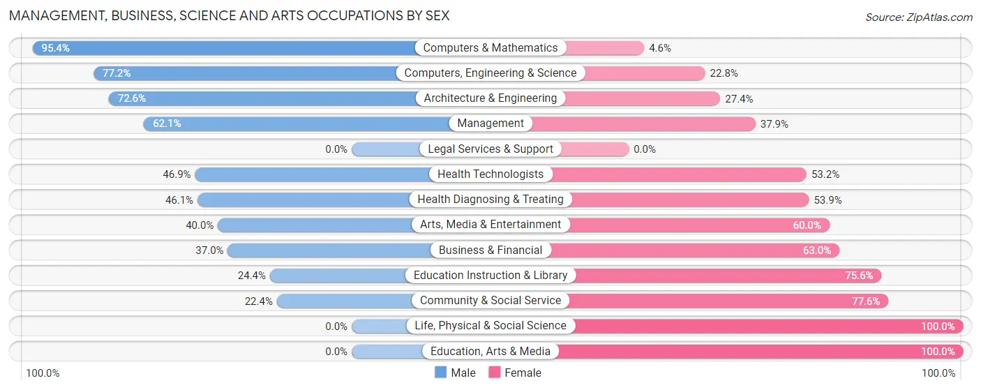 Management, Business, Science and Arts Occupations by Sex in Mather