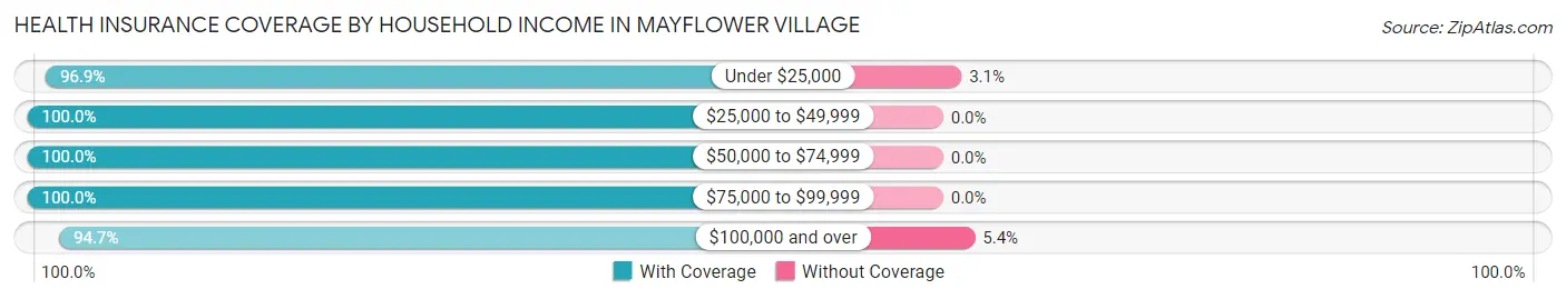 Health Insurance Coverage by Household Income in Mayflower Village