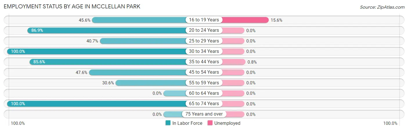 Employment Status by Age in McClellan Park