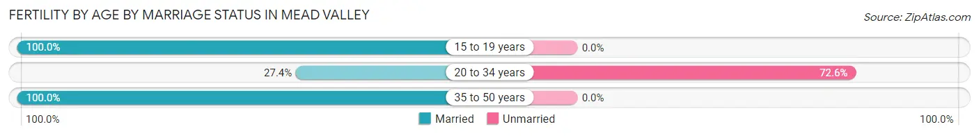 Female Fertility by Age by Marriage Status in Mead Valley