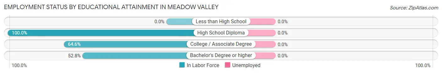 Employment Status by Educational Attainment in Meadow Valley