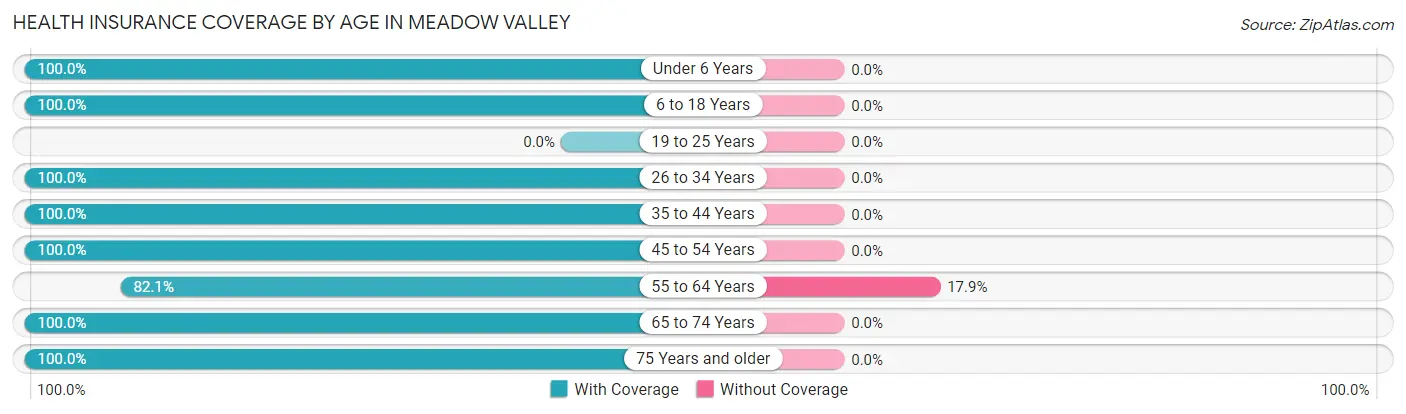Health Insurance Coverage by Age in Meadow Valley