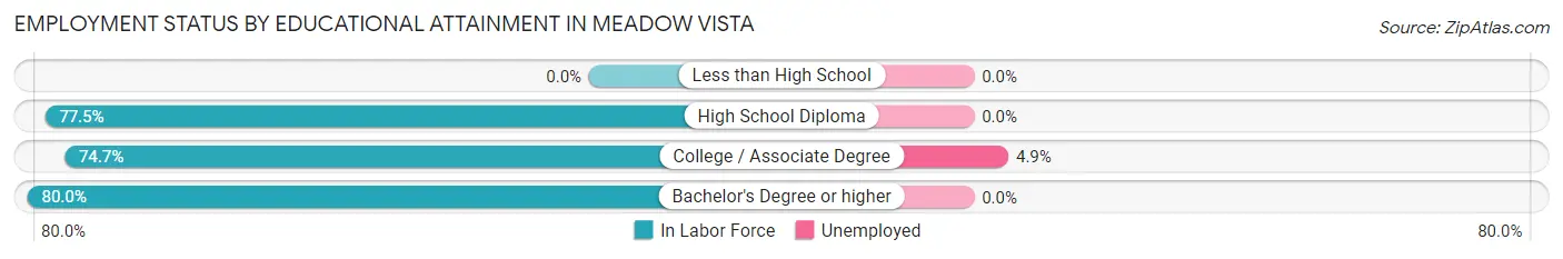 Employment Status by Educational Attainment in Meadow Vista