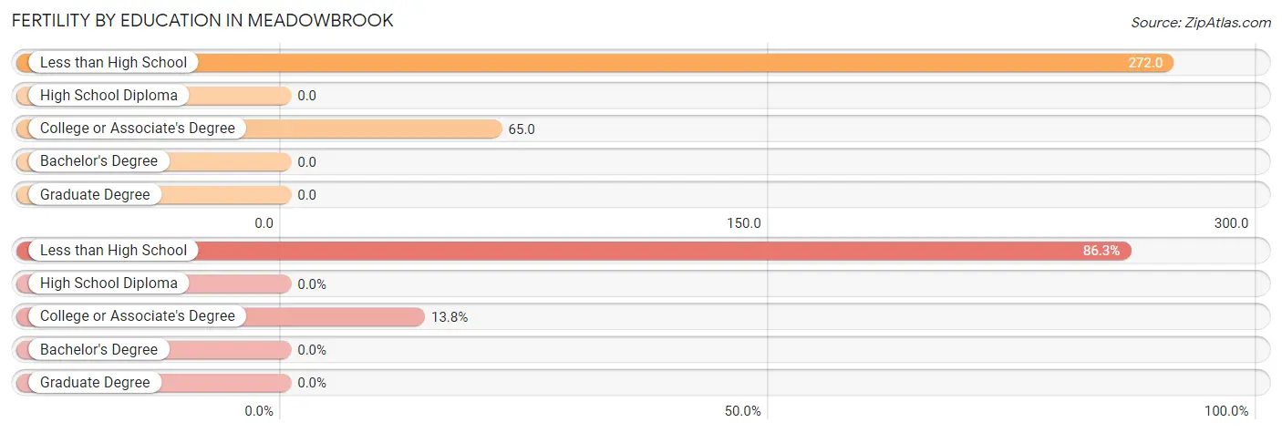 Female Fertility by Education Attainment in Meadowbrook