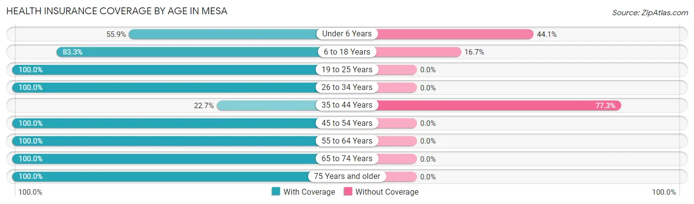 Health Insurance Coverage by Age in Mesa