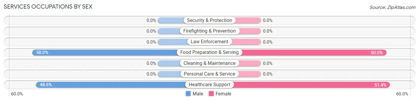 Services Occupations by Sex in Mexican Colony
