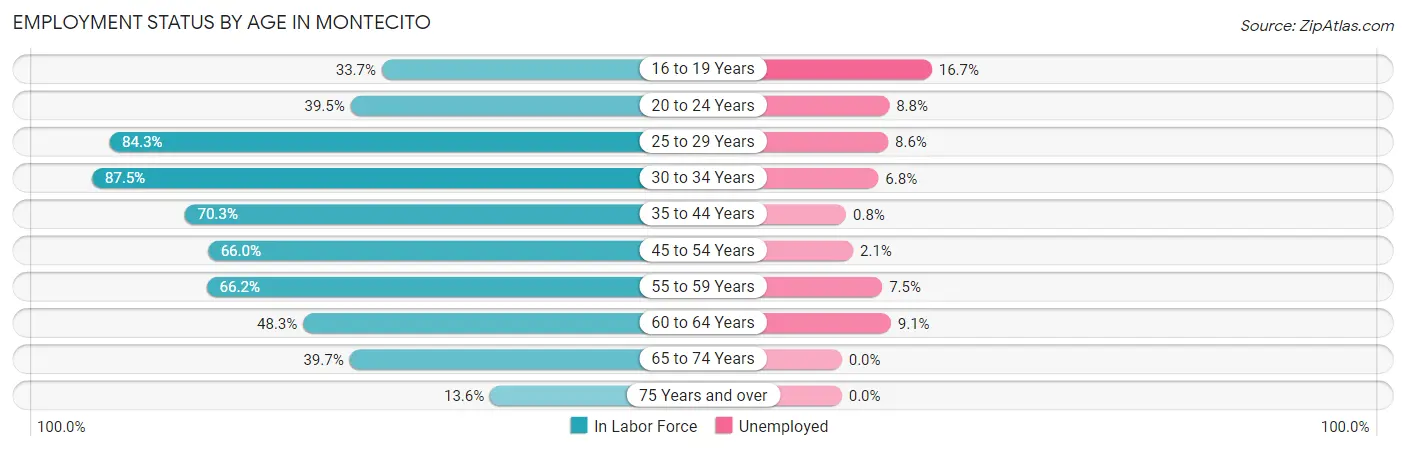 Employment Status by Age in Montecito